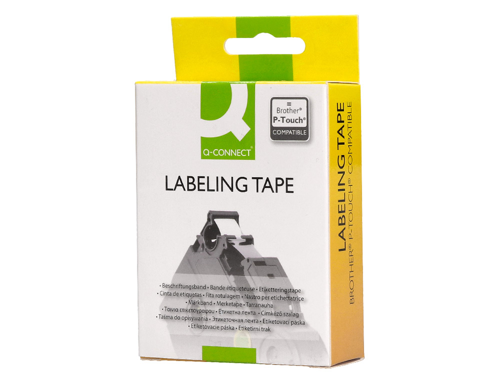 CINTA Q-CONNECT TZE-241 BLANCO-NEGRO 18MM LONGITUD 8 MT