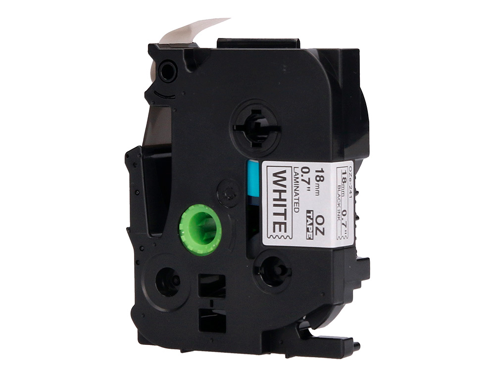 CINTA Q-CONNECT TZE-241 BLANCO-NEGRO 18MM LONGITUD 8 MT