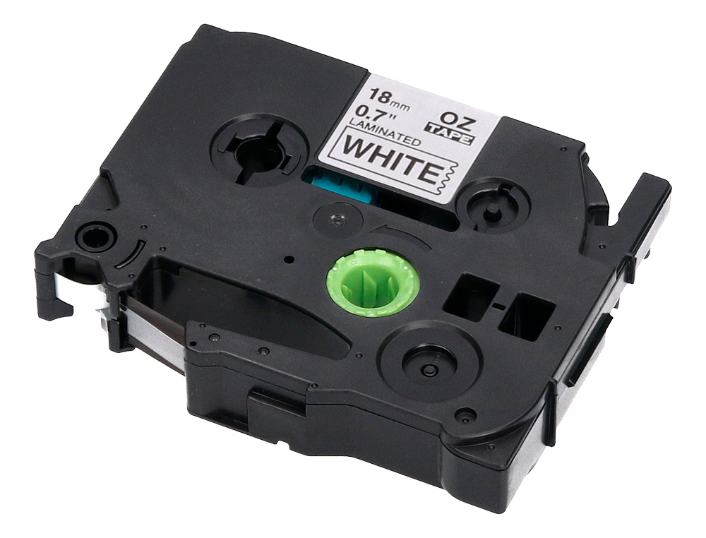 CINTA Q-CONNECT TZE-241 BLANCO-NEGRO 18MM LONGITUD 8 MT