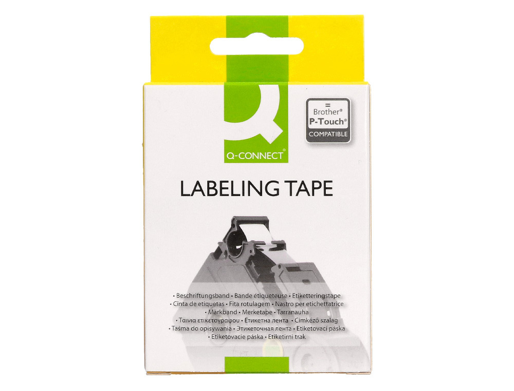 CINTA Q-CONNECT TZE-241 BLANCO-NEGRO 18MM LONGITUD 8 MT
