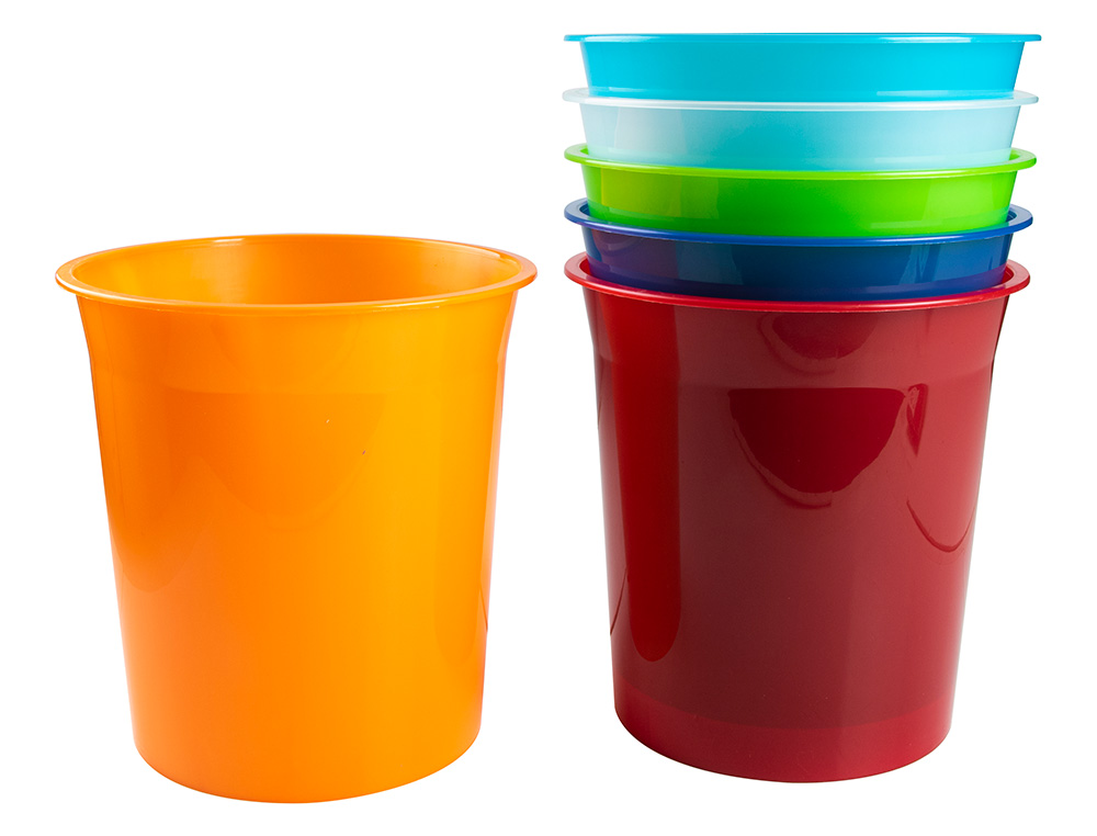 PAPELERA PLASTICO Q-CONNECT NARANJA TRANSLUCIDO 13 LITROS 275X285 MM