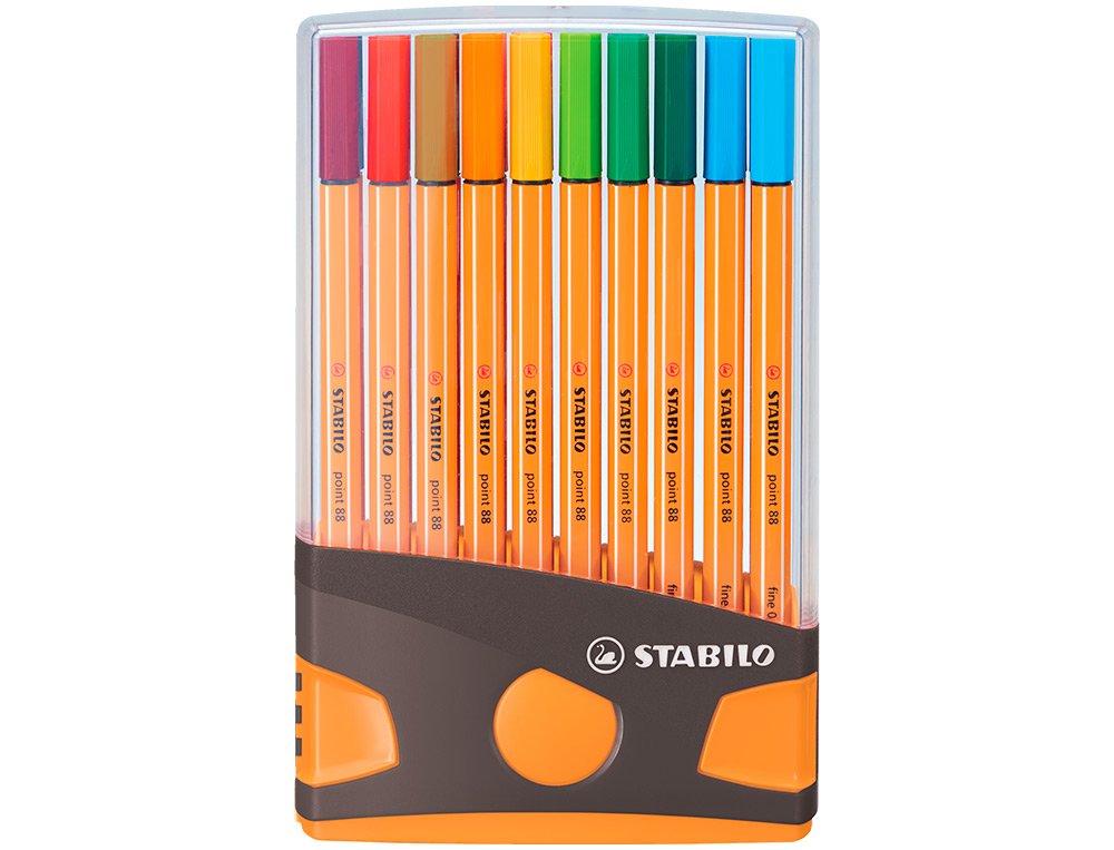 ROTULADOR STABILO PUNTA DE FIBRA POINT 88 COLOR PARADE ANTRACITA/NARANJA ESTUCHE DE 20 UNIDADES COLORES SURTIDOS