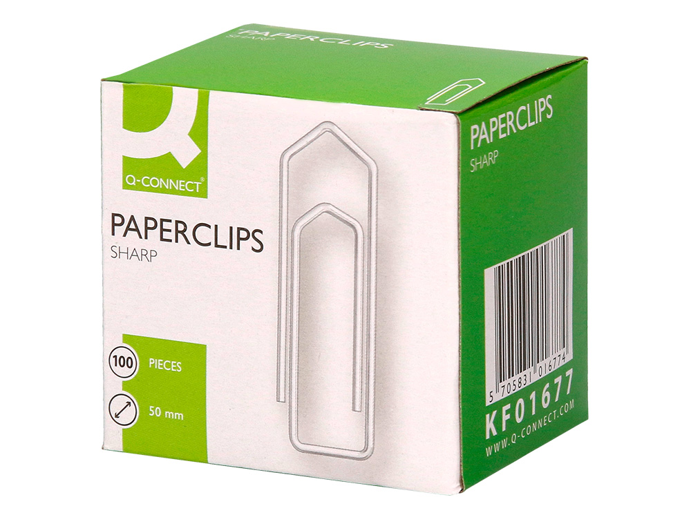 CLIPS NIQUELADOS Q-CONNECT N4 50 MM CAJA DE 100 UNIDADES