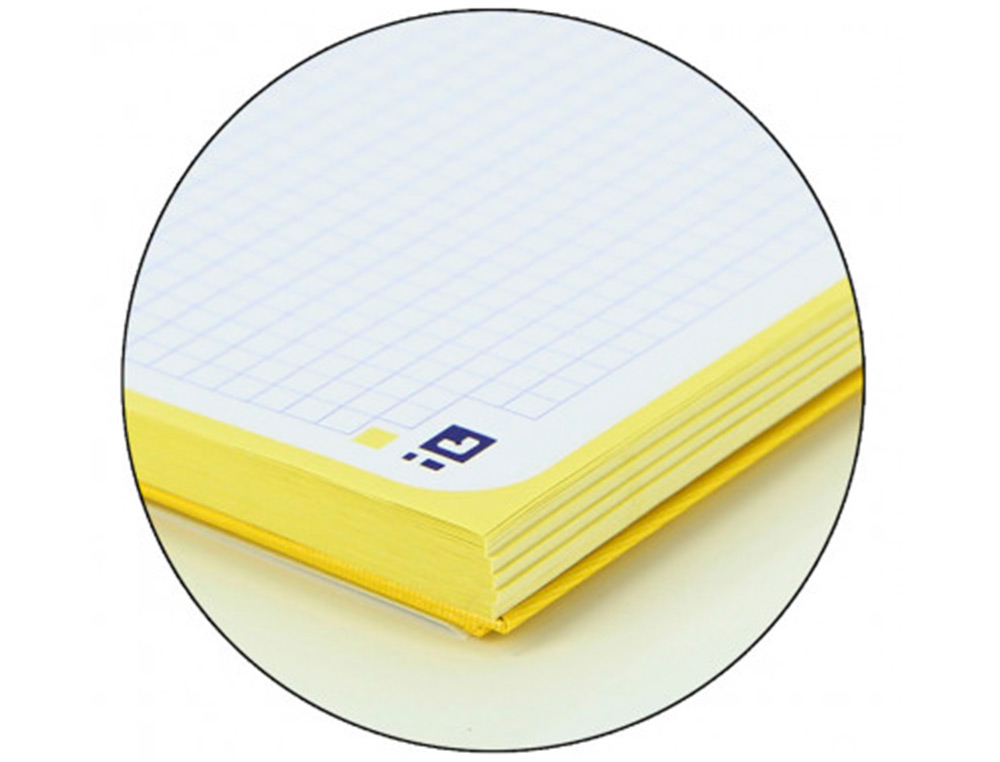 RECAMBIO COLOR 1 OXFORD DIN A4+ 80 HOJAS 90 GR CUADRO 5 MM 4 TALADROS COLOR AMARILLO