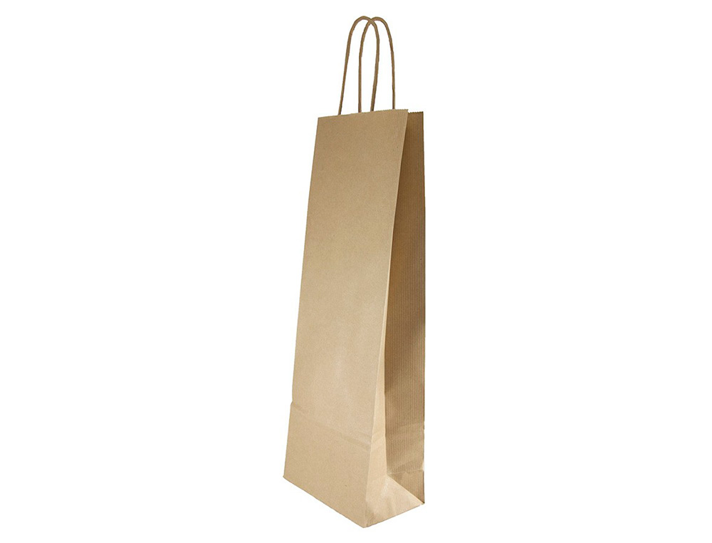 BOLSA KRAFT BASIKA NATURAL RECICLADO 90 GR ASA RETORCIDA TAMAO 