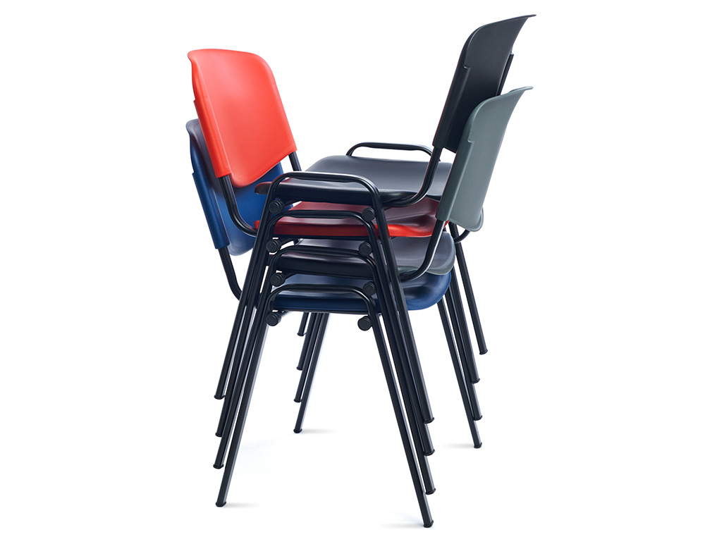 SILLA ROCADA CONFIDENTE ESTRUCTURA METALICA RESPALDO Y ASIENTO EN POLIMERO COLOR GRIS