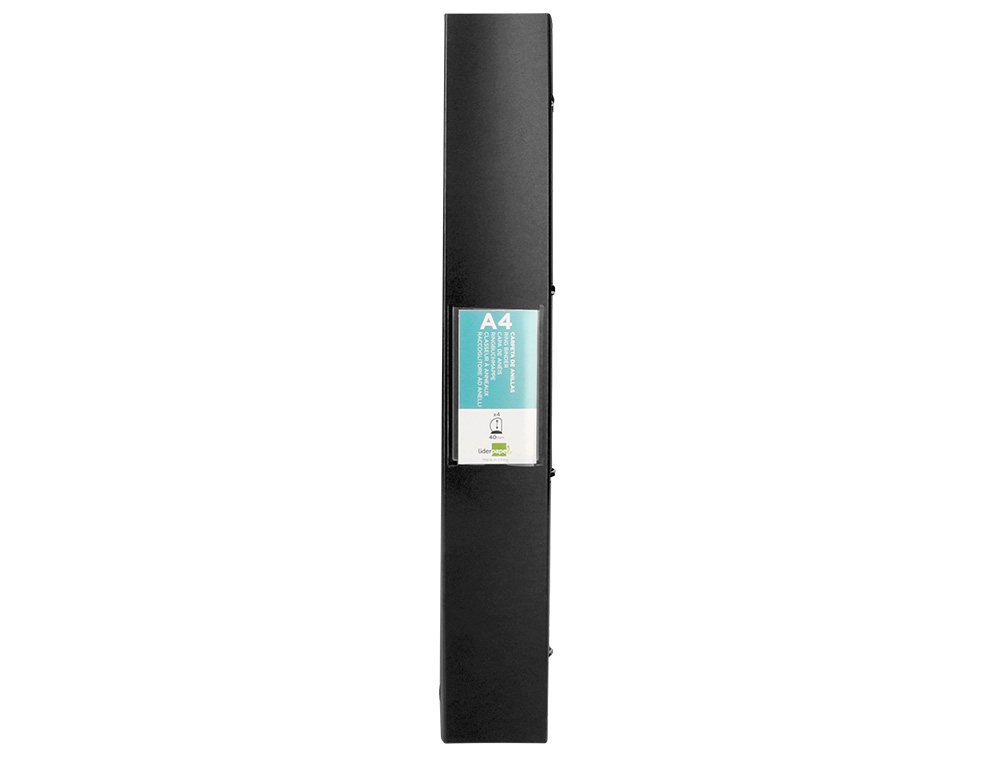CARPETA LIDERPAPEL 4 ANILLAS 40 MM MIXTAS POLIPROPILENO DIN A4 NEGRO OPACO