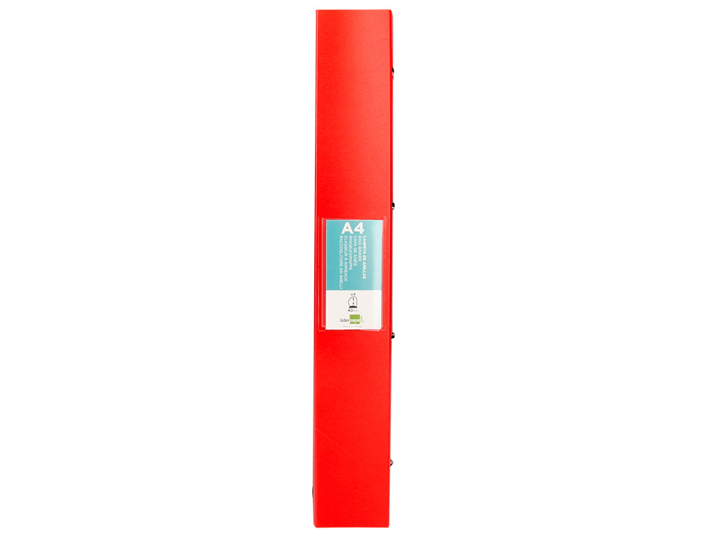 CARPETA LIDERPAPEL 4 ANILLAS MIXTAS 40 MM POLIPROPILENO DIN A4 ROJO TRANSLUCIDO