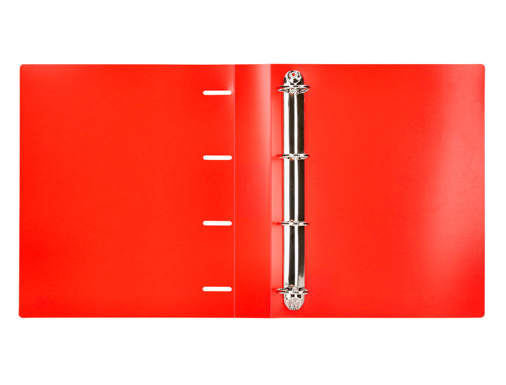 CARPETA LIDERPAPEL 4 ANILLAS MIXTAS 40 MM POLIPROPILENO DIN A4 ROJO TRANSLUCIDO