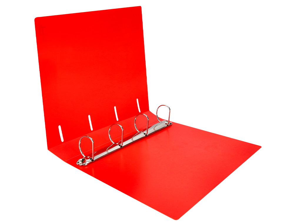 CARPETA LIDERPAPEL 4 ANILLAS MIXTAS 40 MM POLIPROPILENO DIN A4 ROJO TRANSLUCIDO