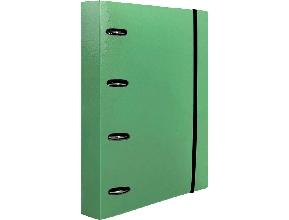 CARPETA CON RECAMBIO LIDERPAPEL A4 CUADRO 5MM 100 HOJAS 80G POLIPROPILENO 4 ANILLAS 25MM COLOR VERDE