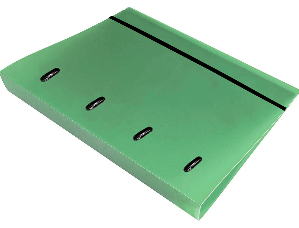 CARPETA CON RECAMBIO LIDERPAPEL A4 CUADRO 5MM 100 HOJAS 80G POLIPROPILENO 4 ANILLAS 25MM COLOR VERDE