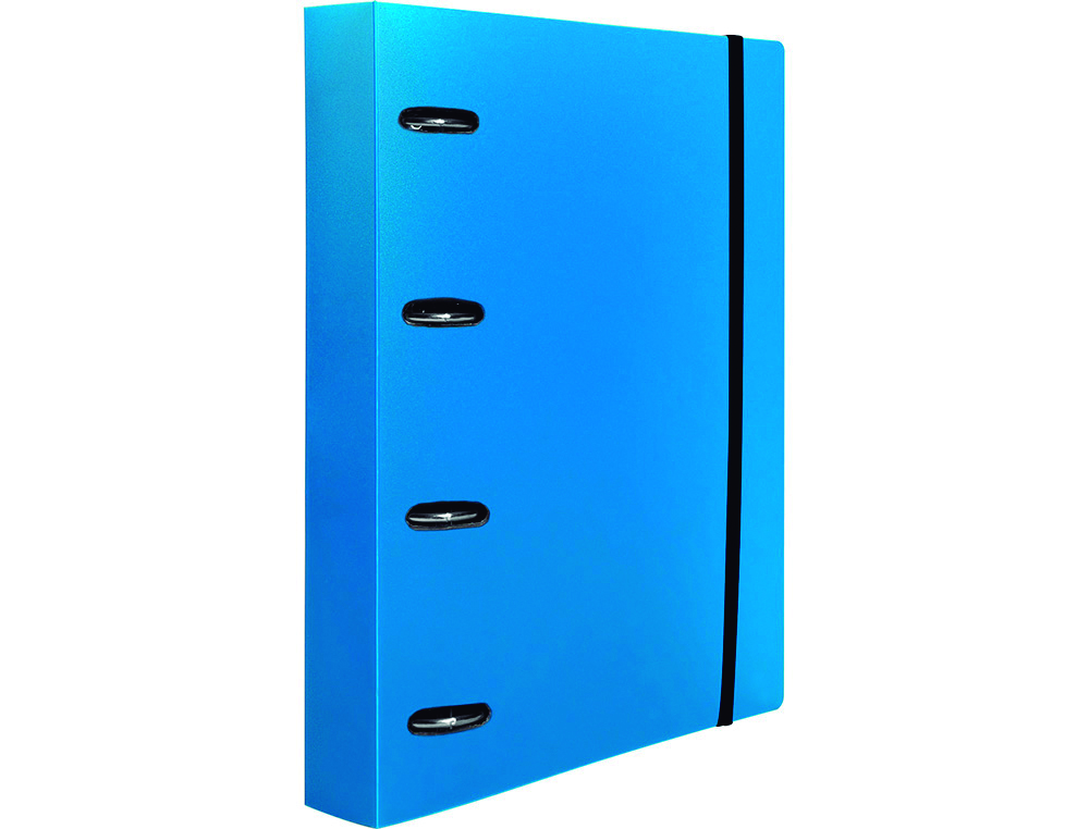 CARPETA CON RECAMBIO LIDERPAPEL A4 CUADRO 5MM 100 HOJAS 80G POLIPROPILENO 4 ANILLAS 40MM AZUL TRANSLUCIDO