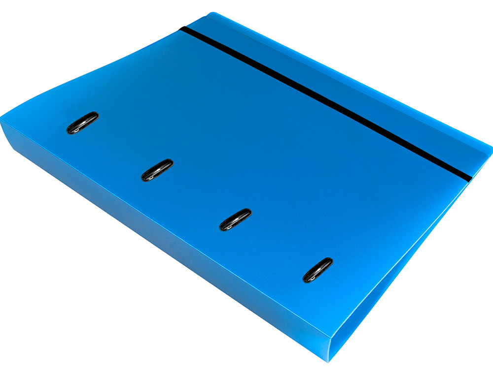 CARPETA CON RECAMBIO LIDERPAPEL A4 CUADRO 5MM 100 HOJAS 80G POLIPROPILENO 4 ANILLAS 40MM AZUL TRANSLUCIDO