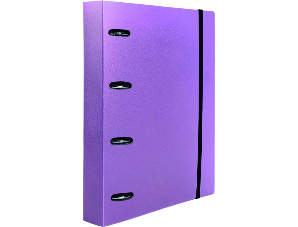 CARPETA CON RECAMBIO LIDERPAPEL A4 CUADRO 5MM 100 HOJAS 80G POLIPROPILENO 4 ANILLAS 40MM LAVANDA OPACO