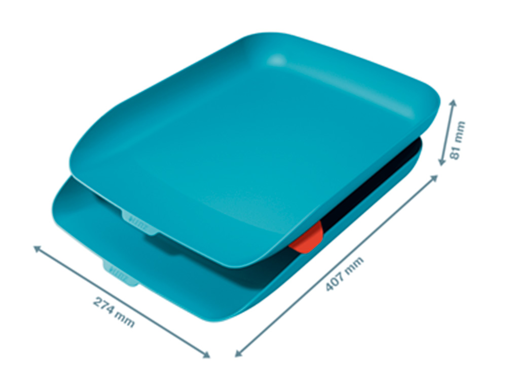 BANDEJA SOBREMESA PLASTICO LEITZ COSY SET DE 2 UNIDADES AZUL 274X81X407 MM