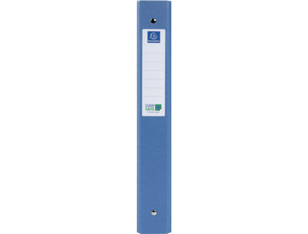 CARPETA DE 4 ANILLAS 30 MM REDONDAS EXACOMPTA CLEAN SAFE DIN A4 CARTON FORRADO AZUL