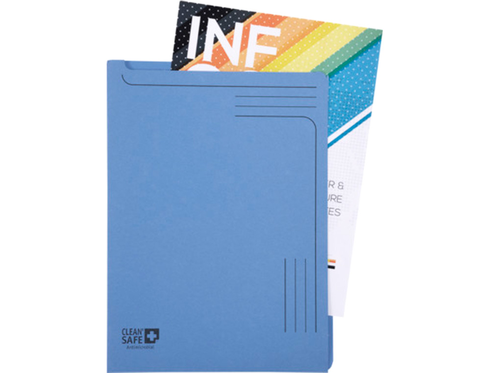 CARPETA DOSSIER UERO EXACOMPTA CLEAN SAFE CARTULINA 400 GR DIN A4 AZUL PAQUETE DE 5 UNIDADES