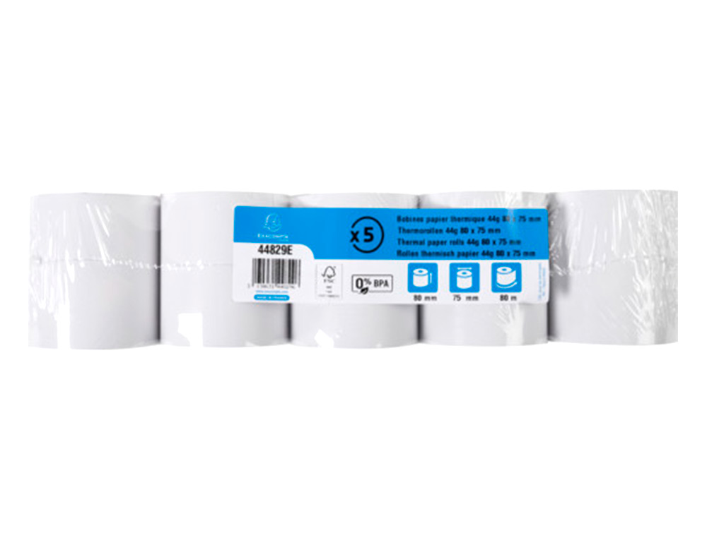 ROLLO SUMADORA EXACOMPTA TERMICO 80 MM X 80 MM 44 G/M2