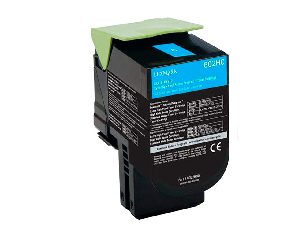 TONER LASER LEXMARK 80C2HCE CIAN 3000 PAGINAS