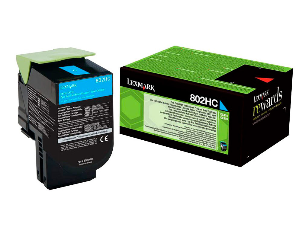TONER LASER LEXMARK 80C2HCE CIAN 3000 PAGINAS