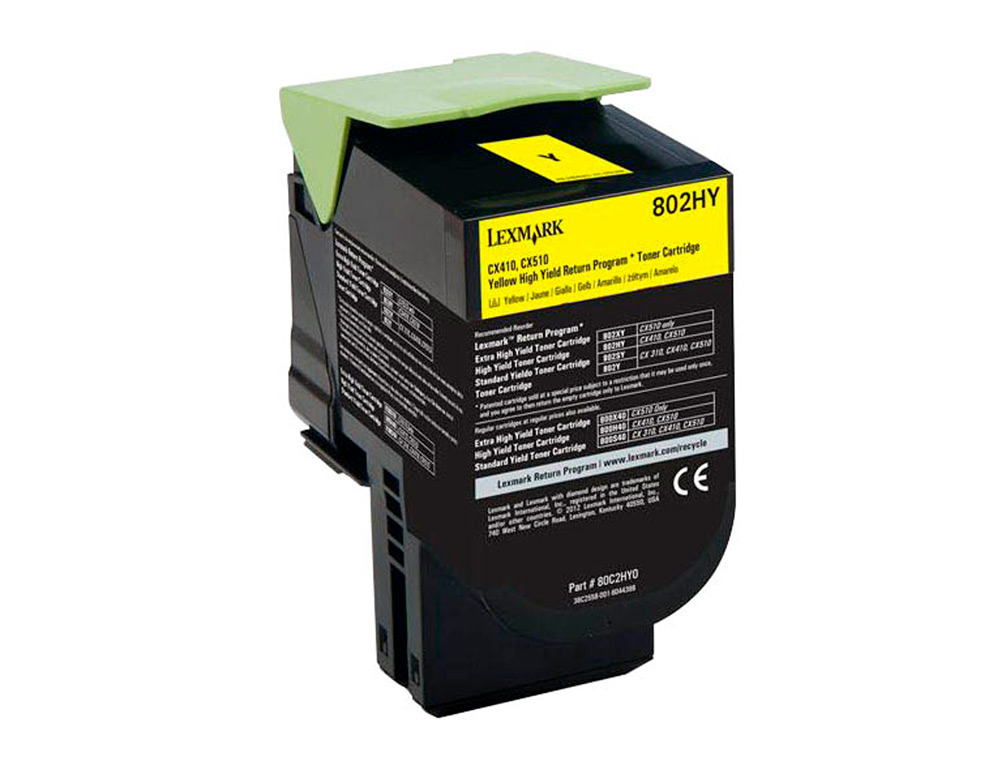 TONER LASER LEXMARK 80C2HYE AMARILLO 3000 PAGINAS