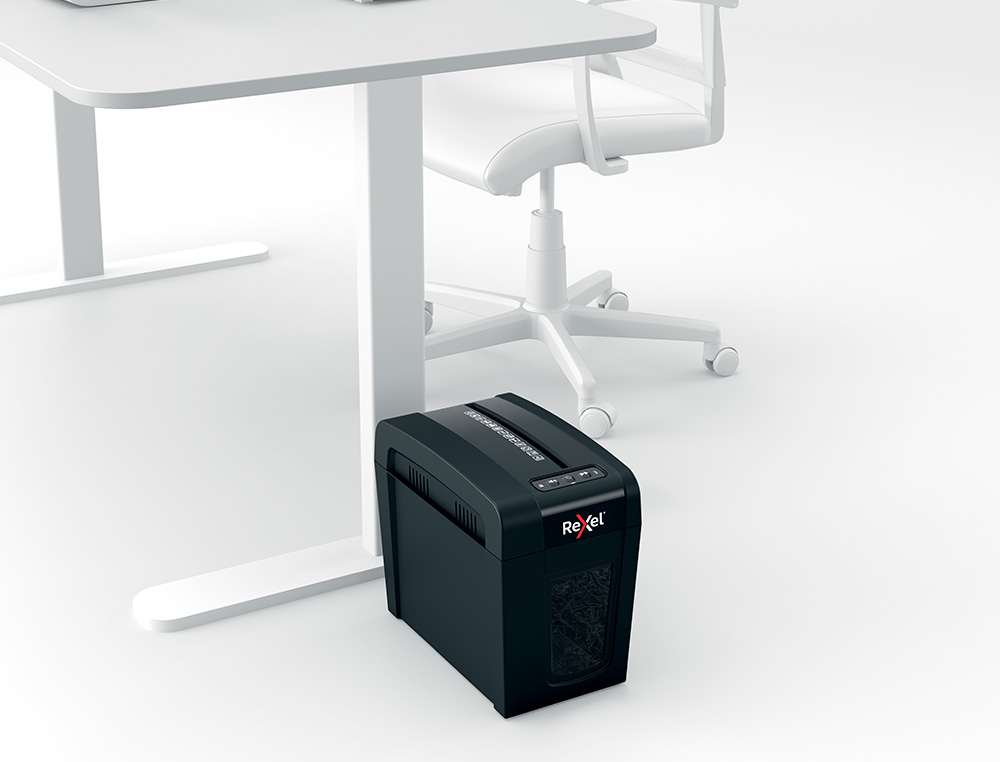 DESTRUCTORA DE DOCUMENTOS REXEL SECURE X6-SL CAPACIDAD 6 HOJAS PARTICULAS DESTRUYE GRAPAS Y CLIPS