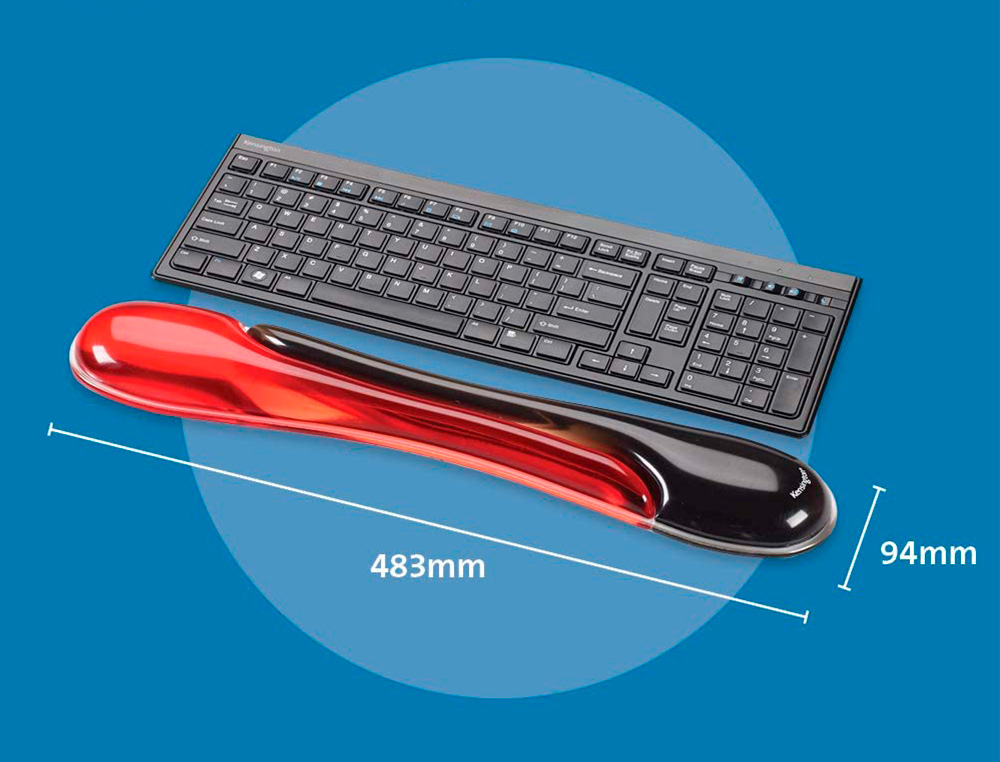 REPOSAMUECAS KENSINGTON DUO GEL TECLADO COLOR NEGRO/ROJO 240X182X25 MM