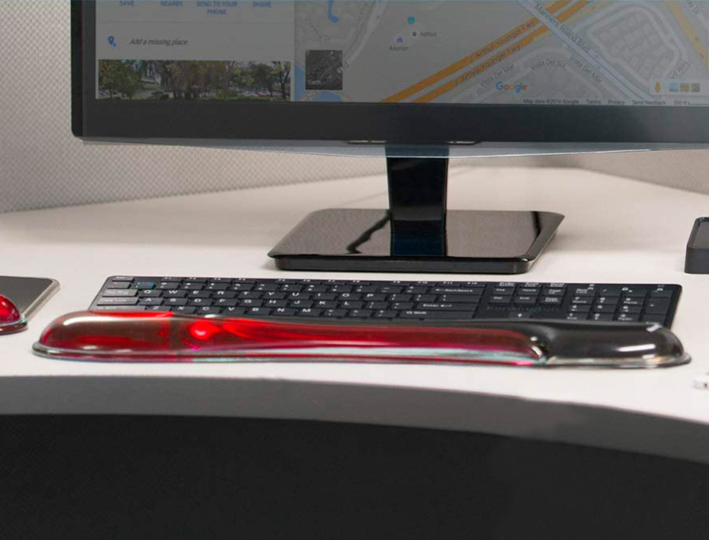 REPOSAMUECAS KENSINGTON DUO GEL TECLADO COLOR NEGRO/ROJO 240X182X25 MM
