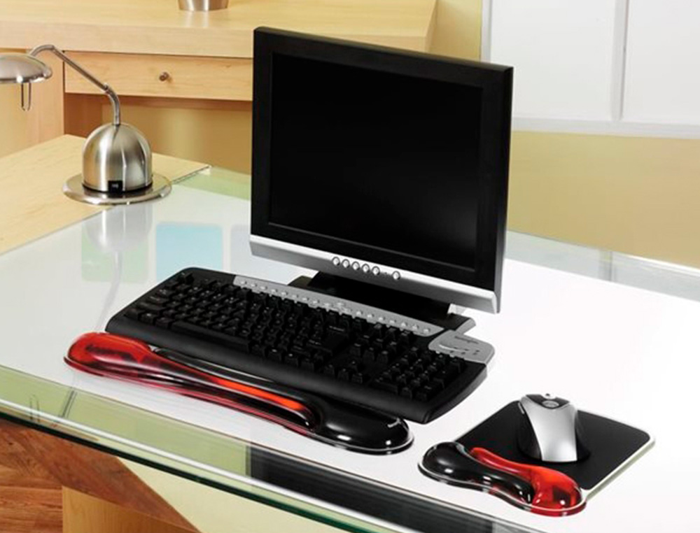 REPOSAMUECAS KENSINGTON DUO GEL TECLADO COLOR NEGRO/ROJO 240X182X25 MM
