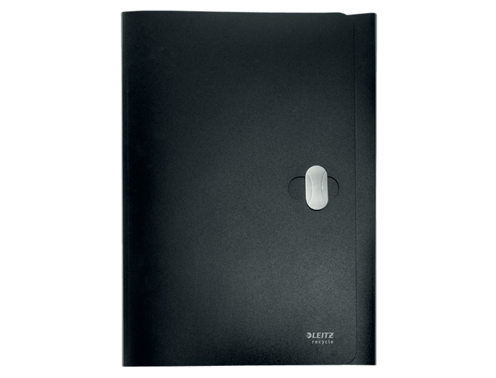 CARPETA LEITZ RECYCLE GOMAS TRES SOLAPAS DIN A4 POLIPROPILENO NEGRO