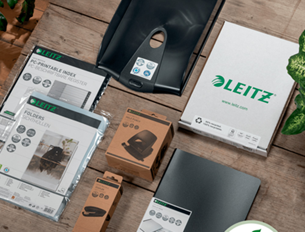 CARPETA LEITZ RECYCLE GOMAS TRES SOLAPAS DIN A4 POLIPROPILENO NEGRO
