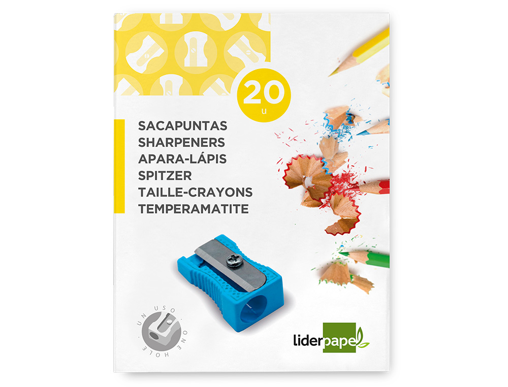 SACAPUNTAS LIDERPAPEL METALICO CUA 1 USO COLOR AZUL