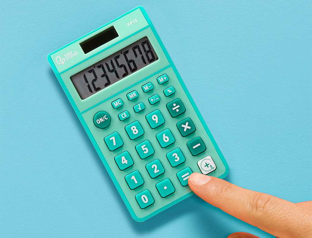 CALCULADORA LIDERPAPEL BOLSILLO XF13 8 DIGITOS SOLAR Y PILAS COLOR VERDE 115X65X8 MM