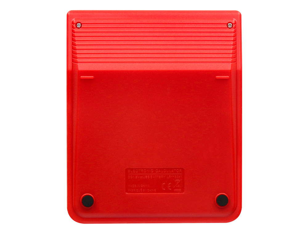 CALCULADORA LIDERPAPEL SOBREMESA XF22 10 DIGITOS SOLAR Y PILAS COLOR ROJO 127X105X24 MM
