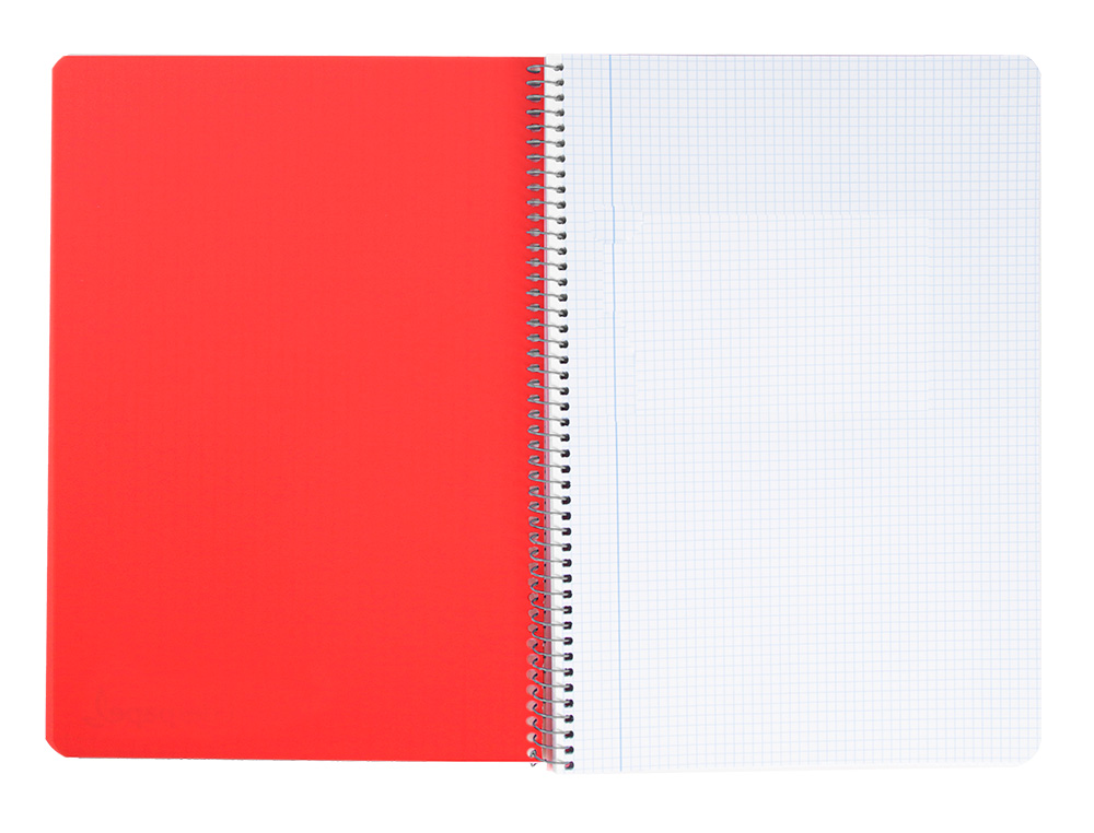CUADERNO ESPIRAL LIDERPAPEL A5 WONDER TAPA PLASTICO 80H 90GR CUADRO 5MM CON MARGEN COLORES SURTIDOS