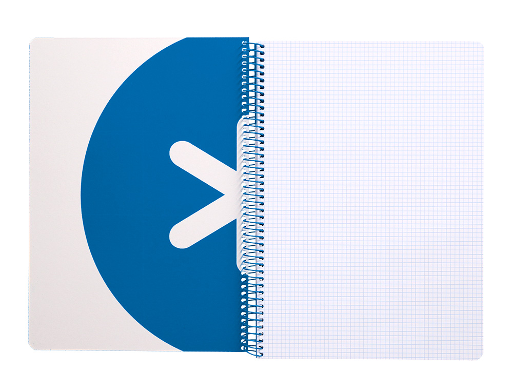 CUADERNO ESPIRAL A4 ANTARTIK TAPA DURA 80H 90GR CUADRO 4MM CON MARGEN COLOR AZUL OSCURO