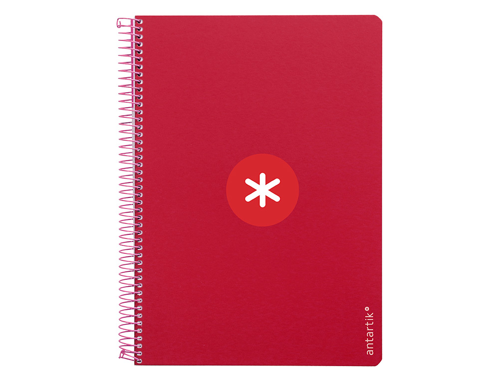 CUADERNO ESPIRAL ANTARTIK A4 MICRO TAPA DURA 80H 100GR CUADRO 5MM SIN BANDA4 TALADROS COLOR FRAMBUESA