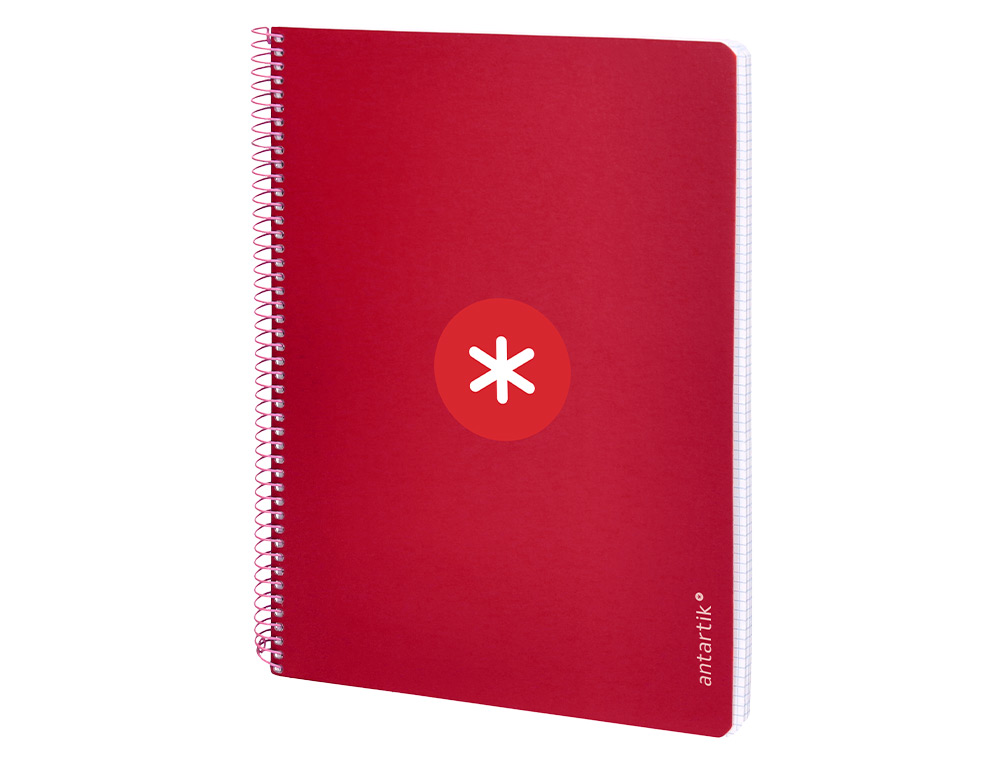 CUADERNO ESPIRAL ANTARTIK A4 MICRO TAPA DURA 80H 100GR CUADRO 5MM SIN BANDA4 TALADROS COLOR FRAMBUESA