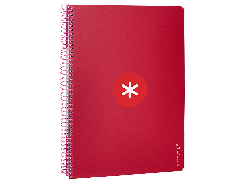 CUADERNO ESPIRAL ANTARTIK A4 MICRO TAPA DURA 80H 100GR CUADRO 5MM SIN BANDA4 TALADROS COLOR FRAMBUESA