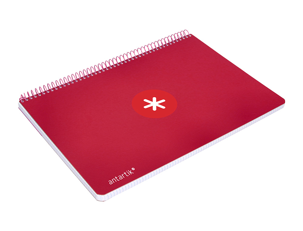 CUADERNO ESPIRAL ANTARTIK A4 MICRO TAPA DURA 80H 100GR CUADRO 5MM SIN BANDA4 TALADROS COLOR FRAMBUESA