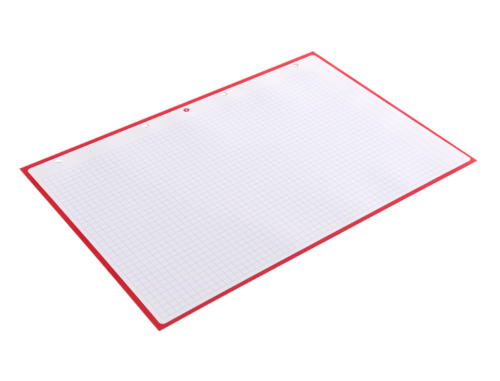 RECAMBIO ANTARTIK A4 80 HOJAS 90G/M2 CUADRO 5 MM 4 TALADROS 1 BANDA MARCO COLOR FRAMBUESA