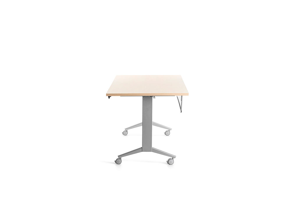 MESA DE OFICINA ROCADA 160X80CM CON TABLERO ABATIBLE 90 ACABADO FD01 ALUMINIO/HAYA