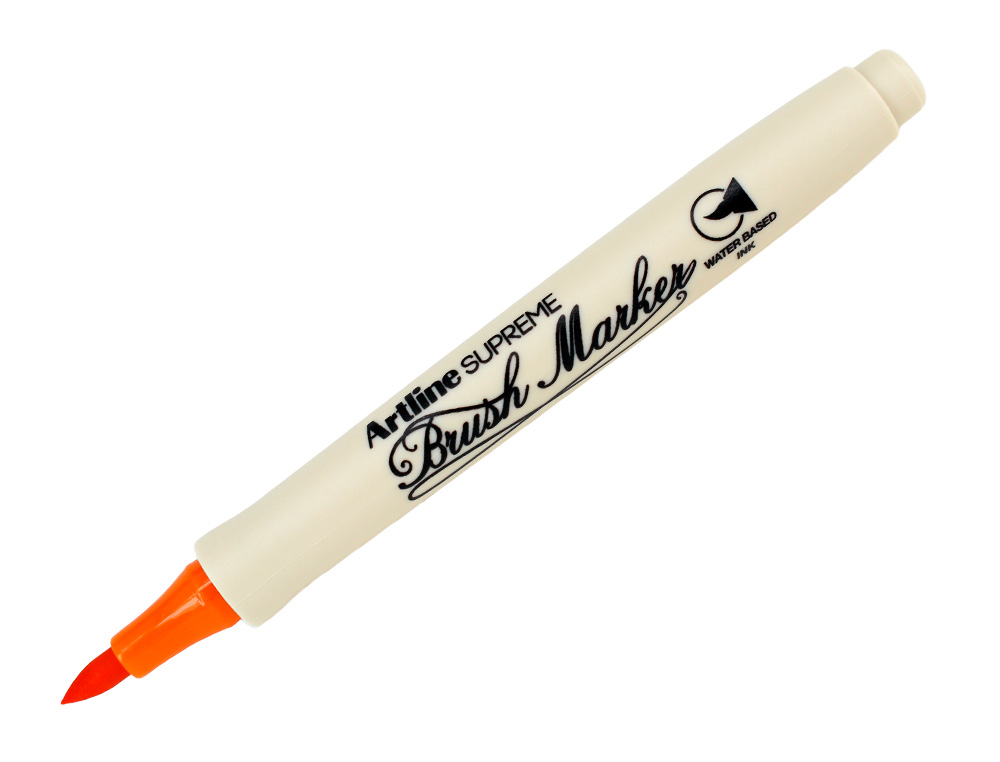 ROTULADOR ARTLINE SUPREME BRUSH EPFS PINTURA BASE DE AGUA PUNTA TIPO PINCEL TRAZO FINO NARANJA
