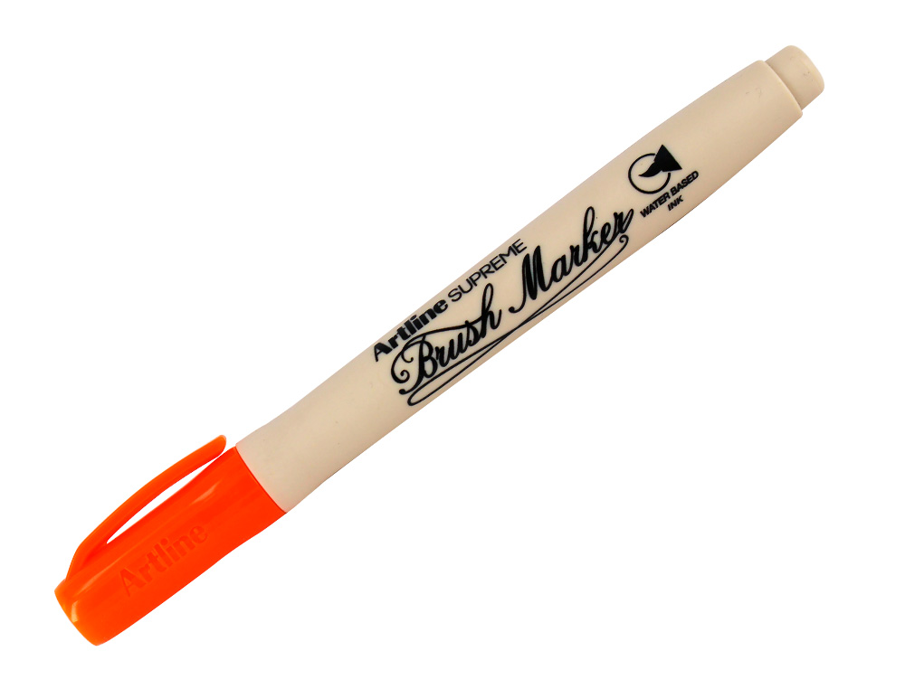 ROTULADOR ARTLINE SUPREME BRUSH EPFS PINTURA BASE DE AGUA PUNTA TIPO PINCEL TRAZO FINO NARANJA