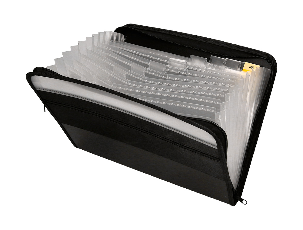 CARPETA LIDERPAPEL CLASIFICADOR FUELLE POLIPROPILENO A4 13 DEPARTAMENTOS CIERRE