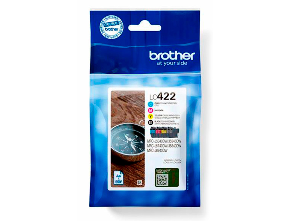 INK-JET BROTHER LC-422VAL MFC-J5340DW / MFC-J5740DW / MFC-J6540DW / MFC-J6940DW 550 PAGINAS NEGRO 500 PAGINAS