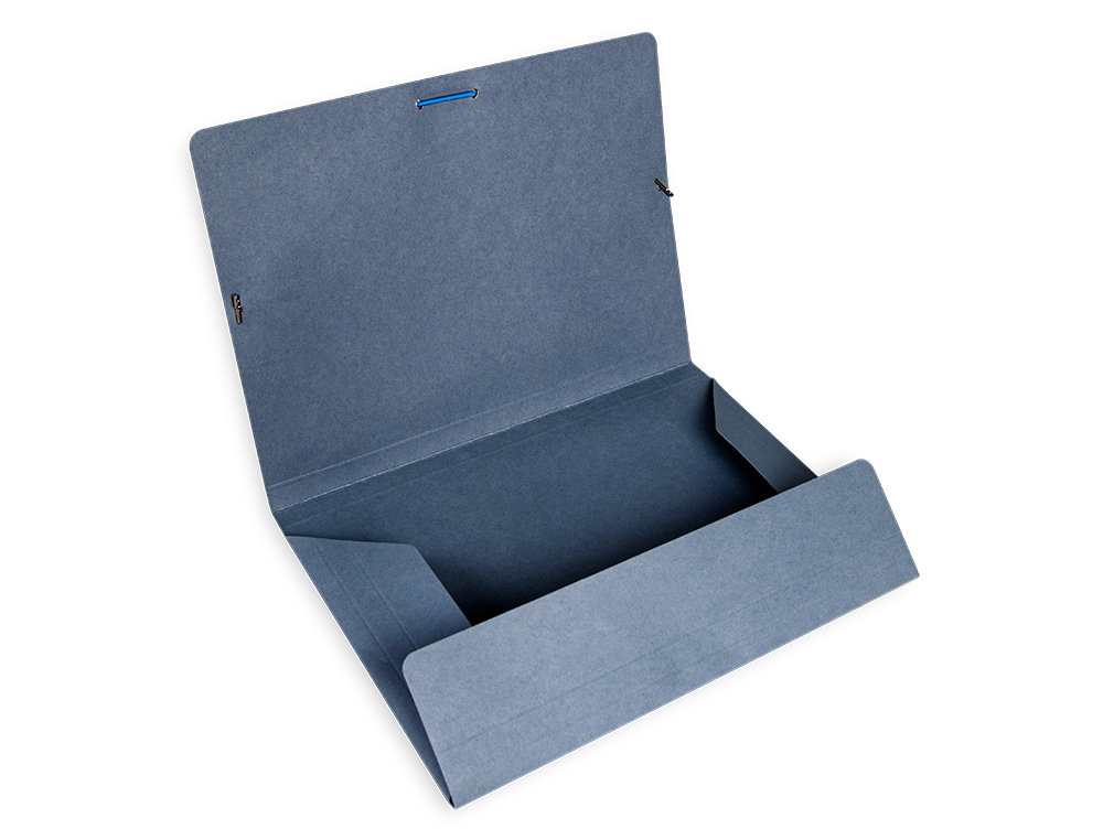 CARPETA LIDERPAPEL GOMAS TRES SOLAPAS CARTON PINTADO 410 GR FOLIO COLOR AZUL