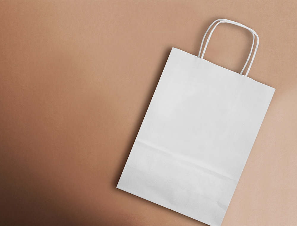 BOLSA PAPEL Q-CONNECT CELULOSA BLANCO L CON ASA RETORCIDA 320X400X14 MM