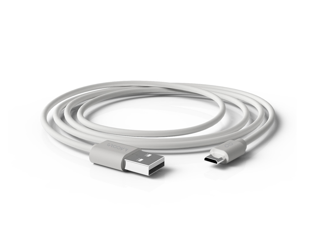 CABLE GROOVY USB-A A MICRO USB LONGITUD 1 MT COLOR BLANCO
